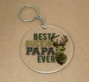 Best Buckin' Papa Ever Keychain