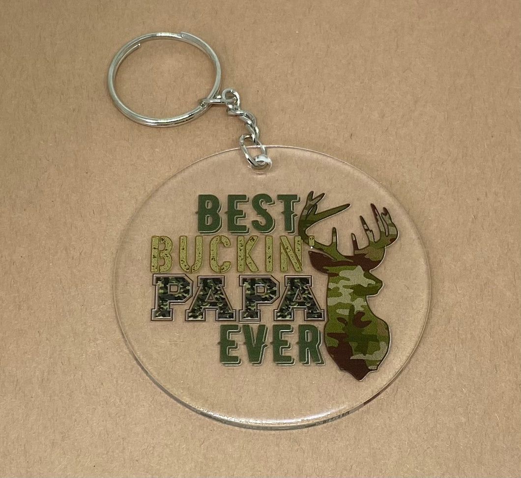 Best Buckin' Papa Ever Keychain