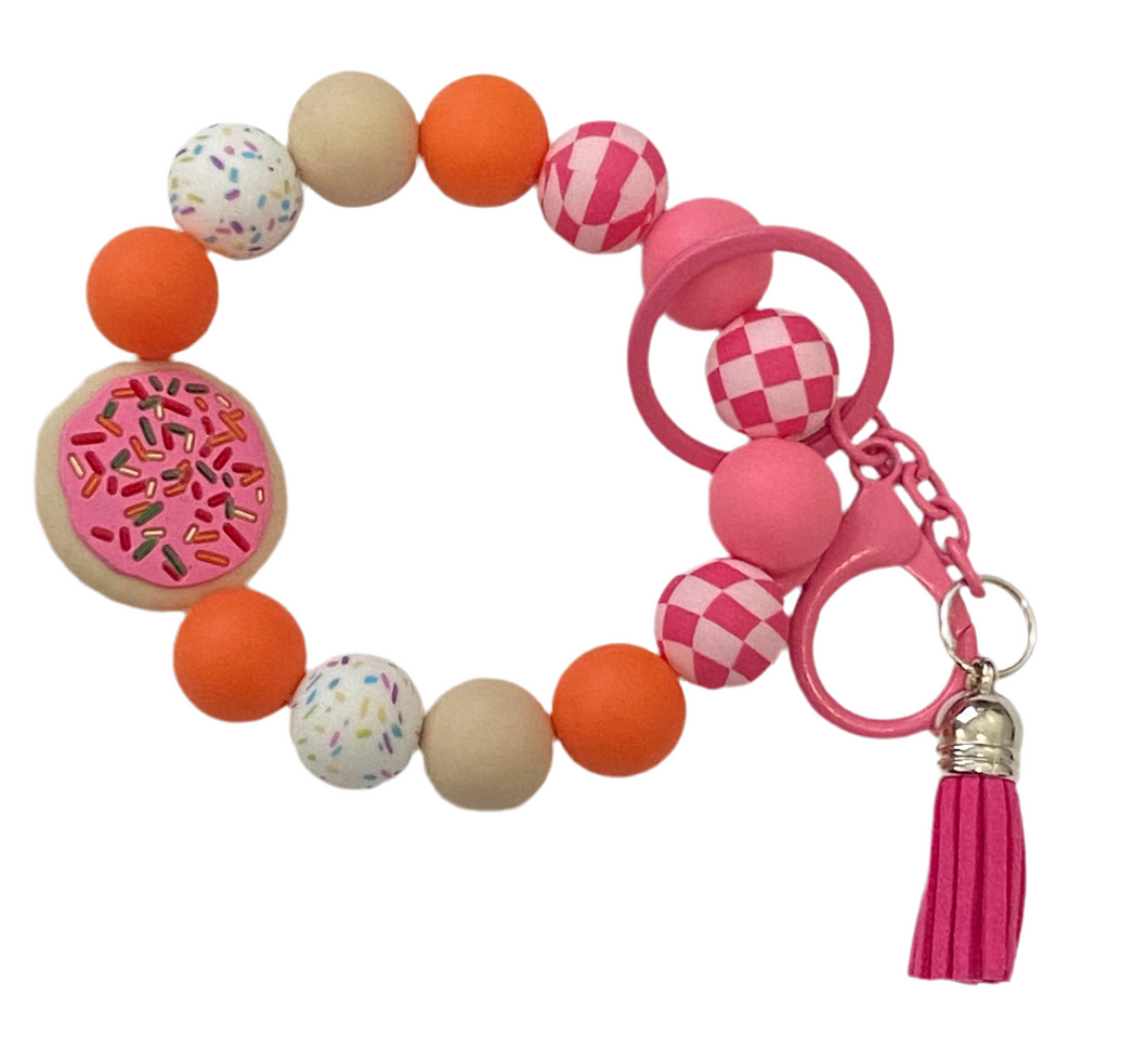 Sugar Cookie Beaded Wristlet/Keychain