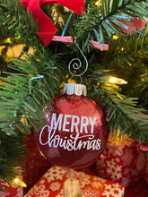 Load image into Gallery viewer, Merry Christmas - Red Glitter Ornament
