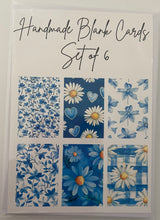 Load image into Gallery viewer, Handmade Blank Cards - Blue Daisy Set Two
