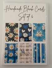 Load image into Gallery viewer, Handmade Blank Cards - Blue Daisy Set One
