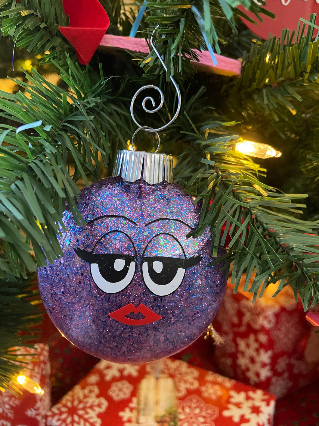 Purple M&M Ornament
