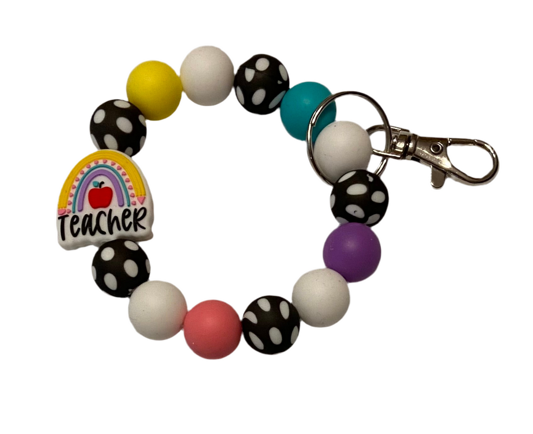 Teacher Beaded Wristlet/Keychain