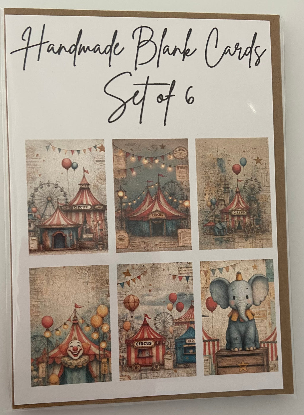 Handmade Blank Cards - Circus Set One