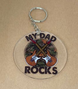 My Dad Rocks Keychain