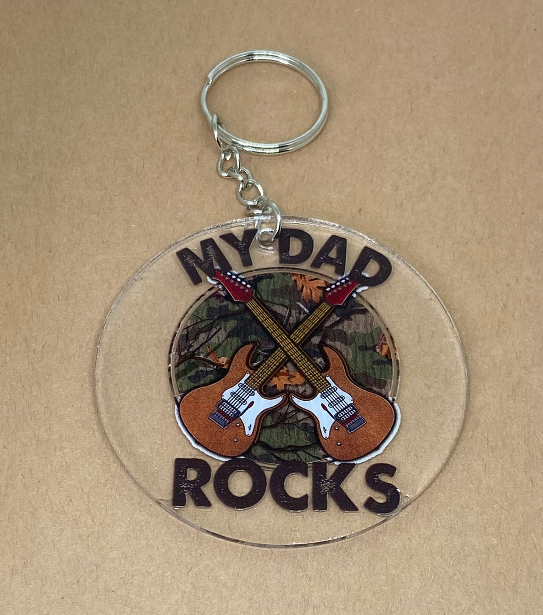 My Dad Rocks Keychain