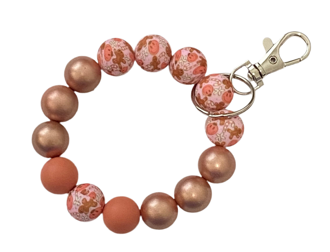 Gingerbread Beaded Wristlet/Keychain
