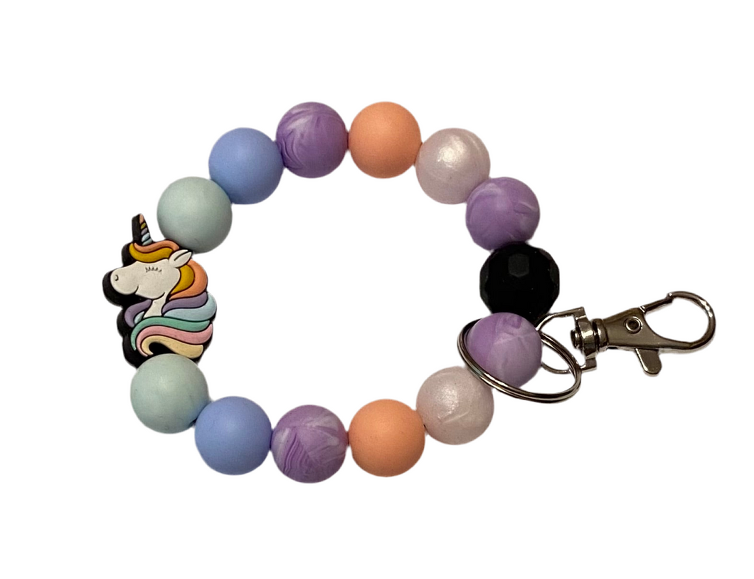 Unicorn Beaded Wristlet/Keychain