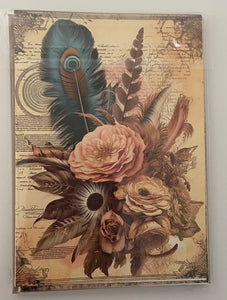 Handmade Blank Cards - Boho Feathers Set One