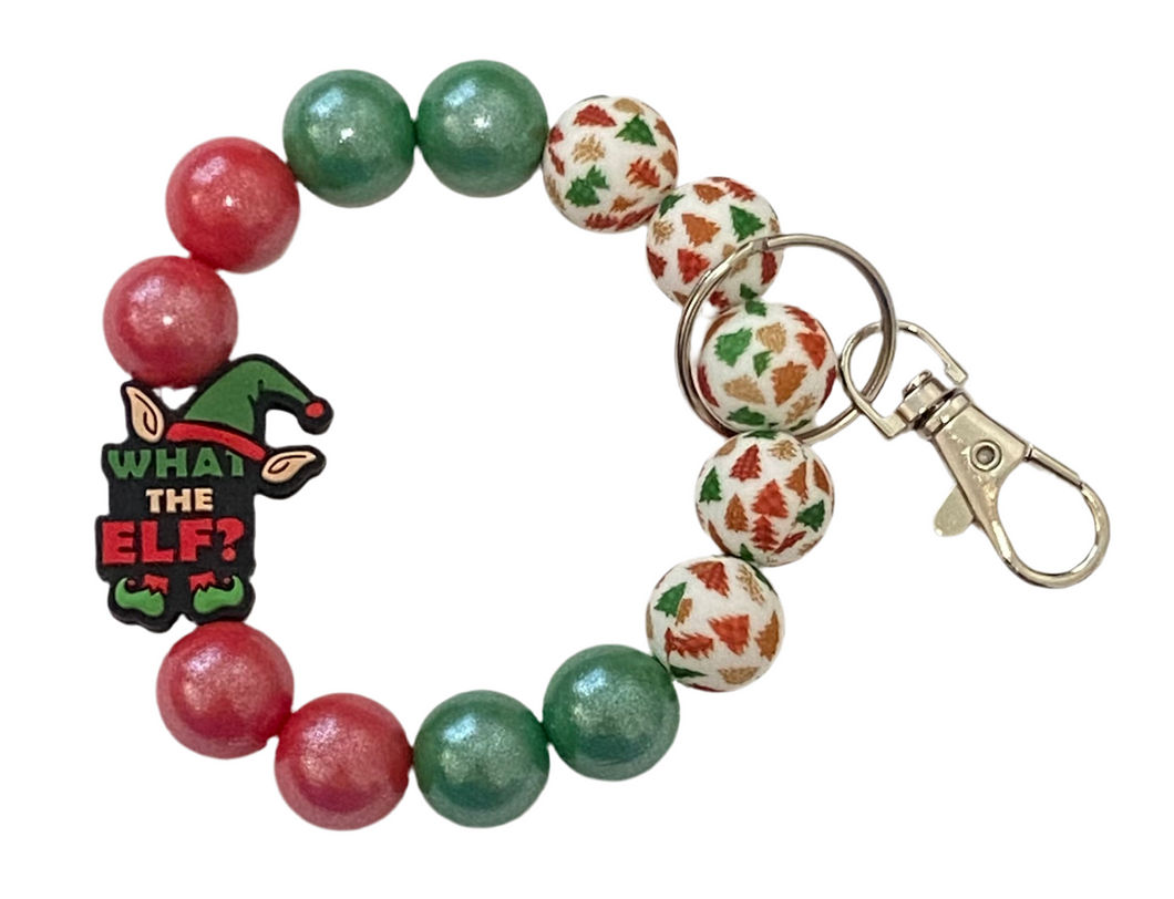 What The Elf Christmas Beaded Wristlet/Keychain