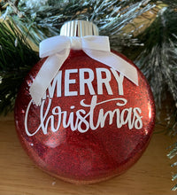 Load image into Gallery viewer, Merry Christmas - Red Glitter Ornament
