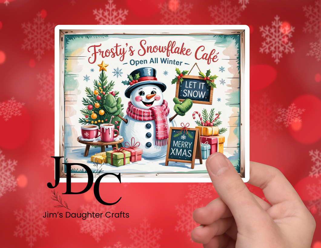 Frosty's Snowflake Cafe Sticker