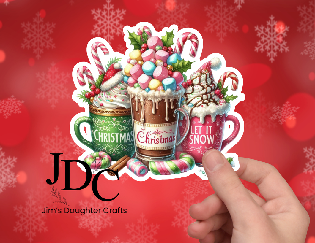 Let It Snow Christmas Coffee Sticker