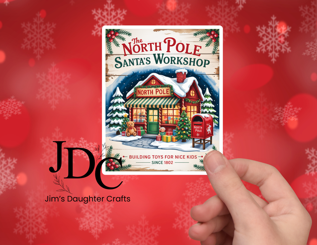 The North Pole Santa's Workshop Sticker